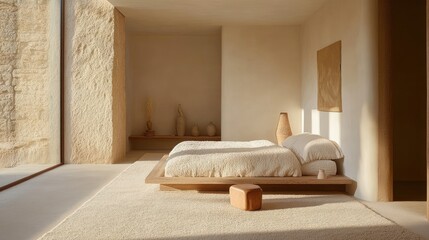 Cozy and Minimalistic Bedroom Design in Natural Light Space