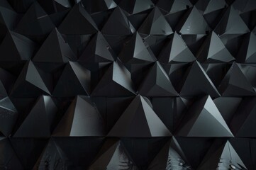 Fototapeta premium Dynamic And Luxurious Black Low Poly Abstract Background With Geometric Triangles