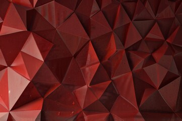Fototapeta premium Dynamic And Luxurious Red Low Poly Abstract Background With Geometric Triangles