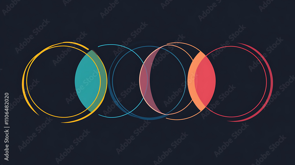 Aufkleber an infographic template featuring venn diagrams with two, three, and four circles, ready for customi