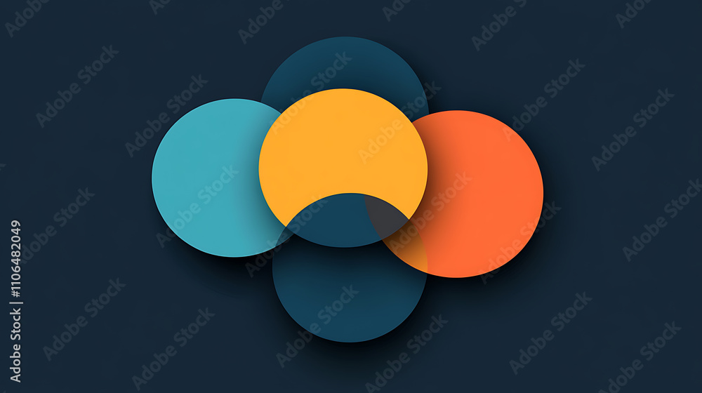 Poster an infographic template featuring venn diagrams with two, three, and four circles, ready for customi