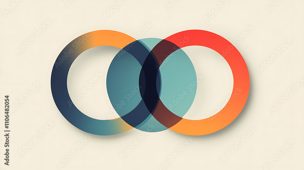 Poster An infographic template featuring Venn diagrams with two, three, and four circles, ready for customization