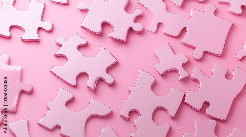 Poster A 3D rendering illustrates puzzle pieces set against a pink backdrop, symbolizing problem-solving in a business context