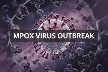 A virus outbreak is shown in a close up of a cell