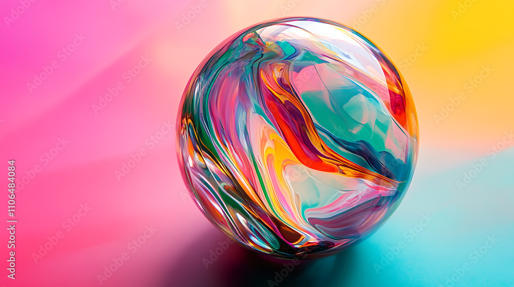 Poster a colorful glass globe for abstract design
