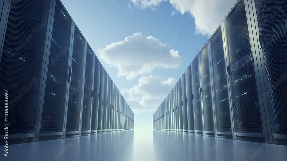 Aufkleber Cloud computing adhoc deployment concept using virtual data center