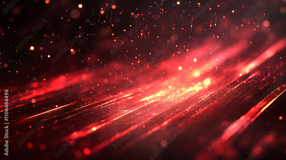 Poster An abstract background of light and red lines