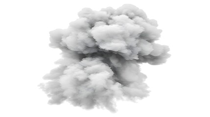 Gray smoke cloud explosion.