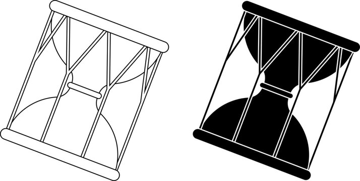 outline silhouette janggu drum icon set