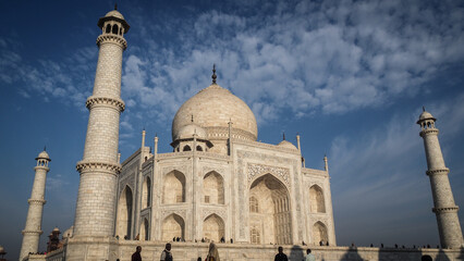 The architecture of the Taj Mahal in Agra, India