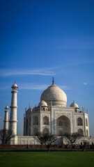 The architecture of the Taj Mahal in Agra, India