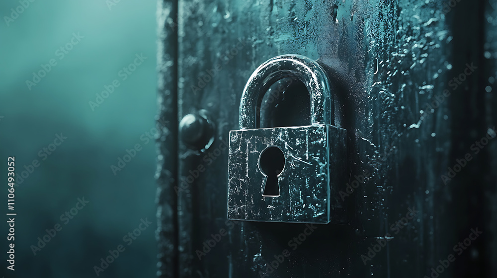 Aufkleber A digital padlock symbolizing cybersecurity and the protection of sensitive data in a technological context, emphasizing the importance of secure information storage and safety measures