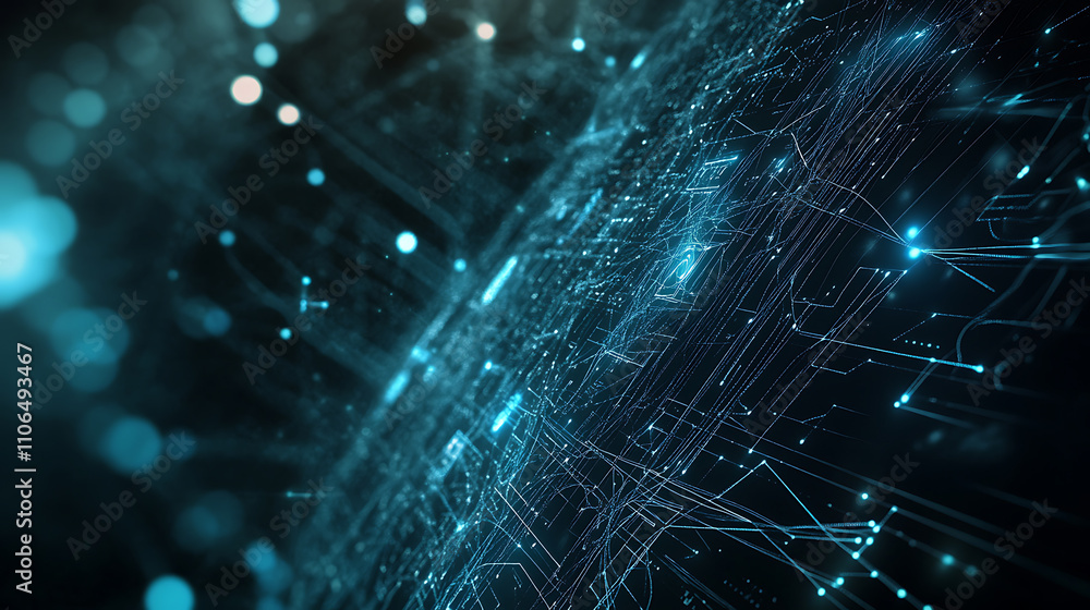 Leinwandbilder an abstract depiction of artificial intelligence is presented against a technological web background