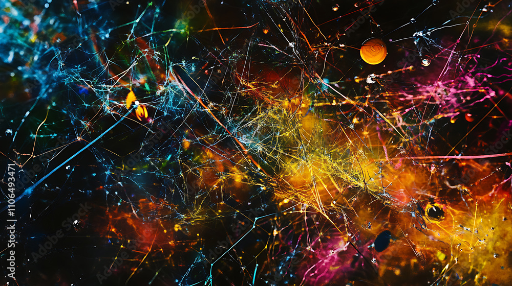 Poster an abstract representation of neural technology and artificial intelligence, showcasing the concept 
