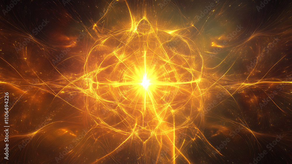 Aufkleber Abstract Energy Flow Background with Luminous Lines and Patterns
