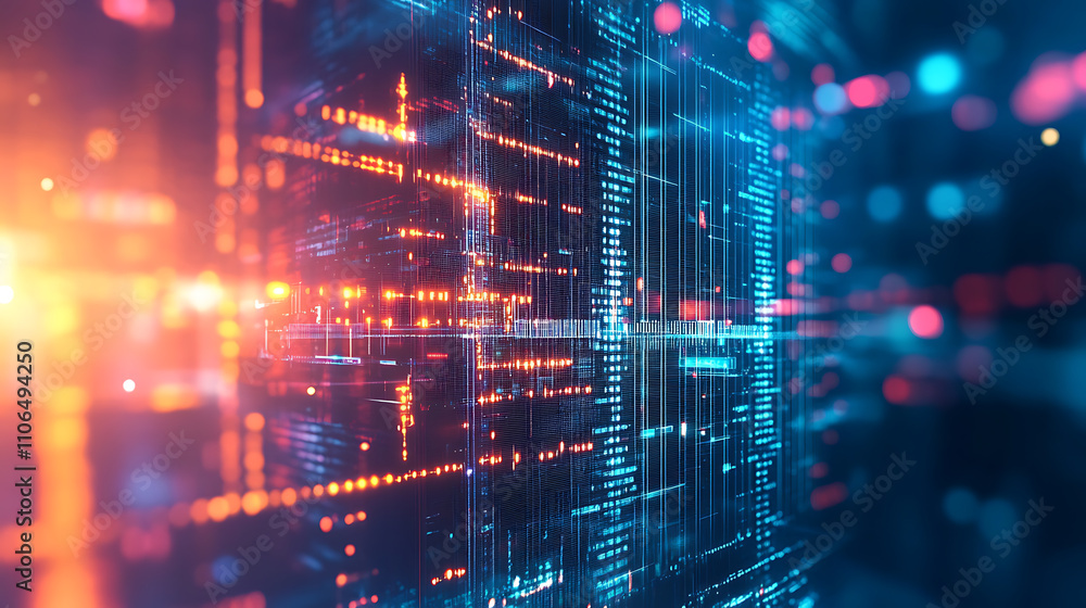 Poster abstract futuristic circuit board, high-tech digital technology background