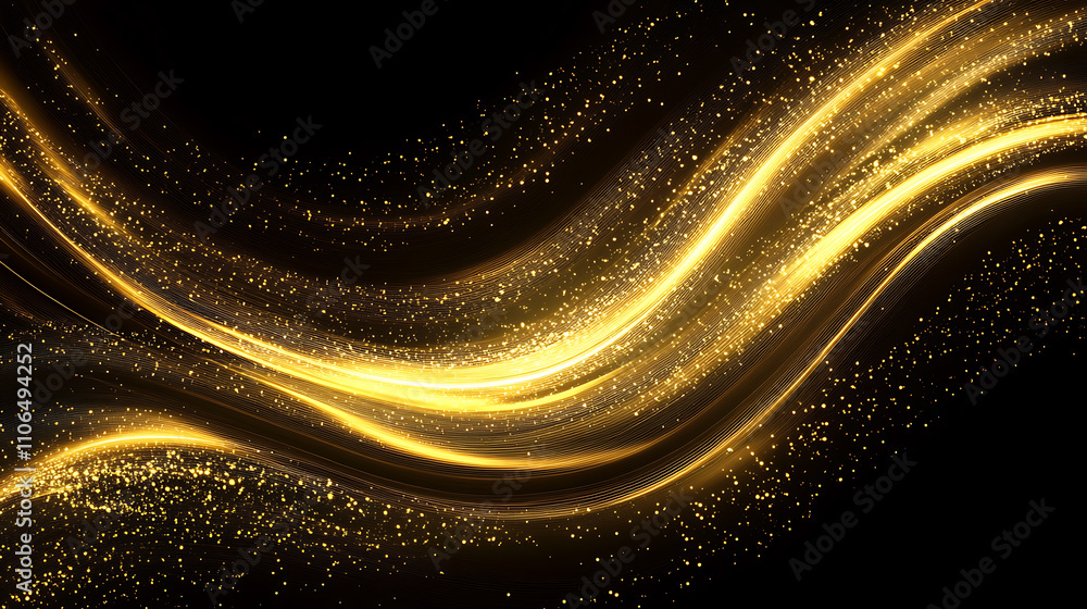 Aufkleber Abstract Energy Flow Background with Luminous Lines and Patterns