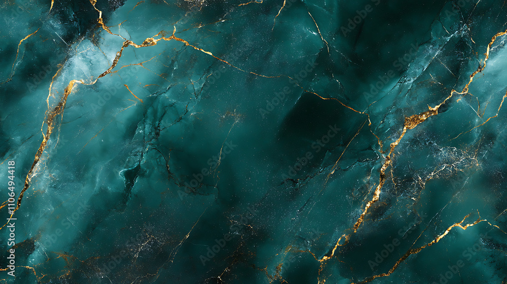 Aufkleber dark green marble floor texture background with high resolution, counter top view of natural tiles s