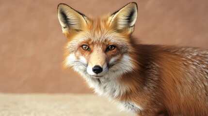 Fototapeta premium Majestic fox in natural habitat wildlife photography serene environment close-up perspective nature's beauty