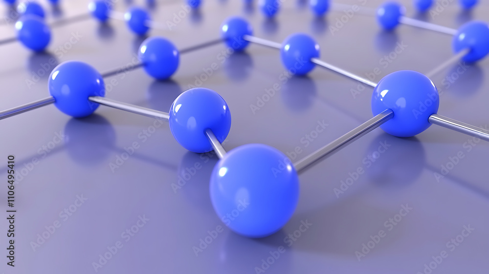 Poster Illustration depicting the atomic structure of graphene, serving as a background for nanotechnology concepts