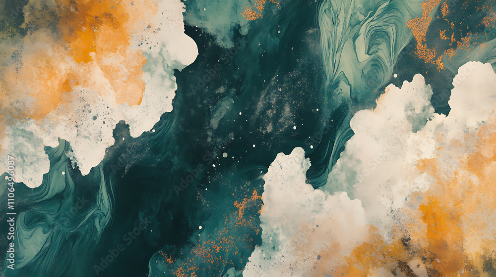 Poster Organic abstract pattern with fluid shapes and natural textures Creating a calming and serene wallpaper or background design