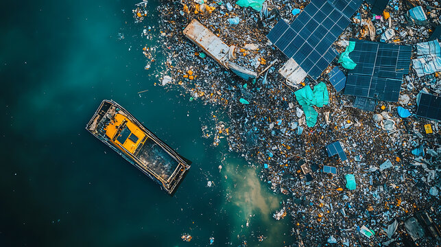Environmental challenges of disposing of old solar panels, highlighting the need for sustainable waste management practices in the renewable energy sector