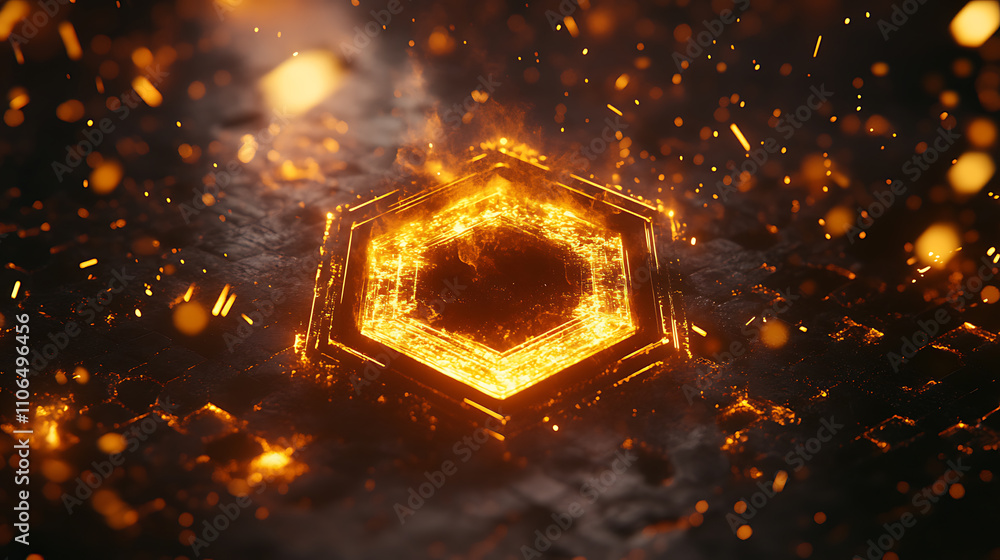 Aufkleber a background with a hexagon symbol
