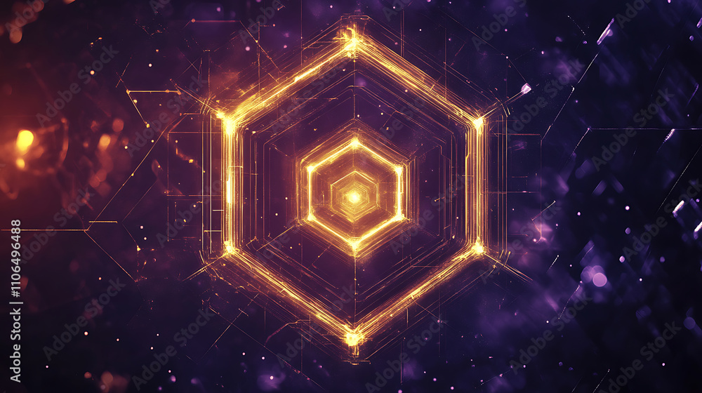 Aufkleber a background with a hexagon symbol