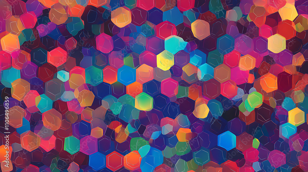 Aufkleber Abstract hexagon pattern background