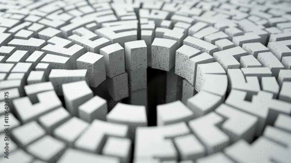 Poster exploring the intricate maze of geometric shapes abstract concept digital environment artistic persp