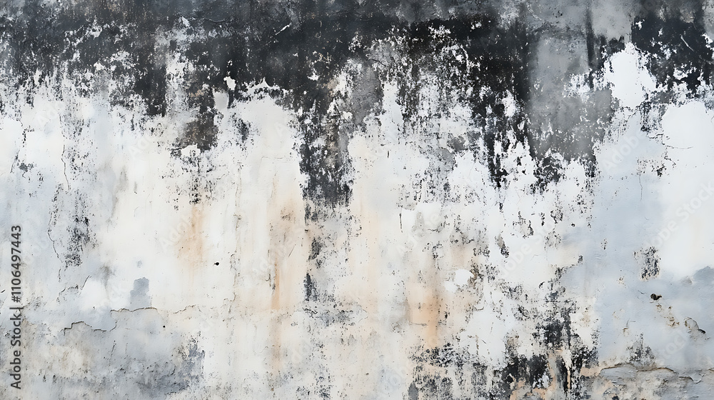Aufkleber old wall texture cement dirty gray with black background abstract grey and silver color design are l