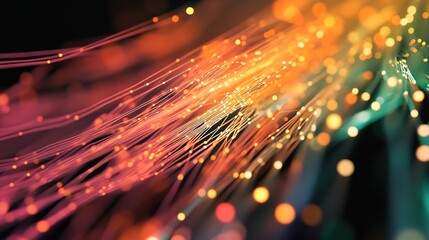 Abstract representation of data migration, with flowing lines and interconnected nodes symbolizing the transfer and movement of information across digital platforms. The design incorporates vibrant, 