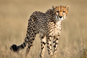 Naklejka premium A stunning image of a cheetah in its natural habitat