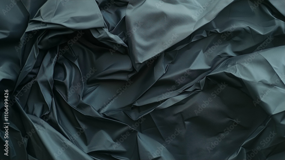 Poster wrinkled textured fabric on dark background creating abstract pattern and depth