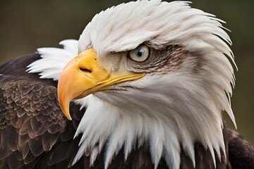 Fototapeta premium Majestic Bald Eagle Head in Detailed Close-Up