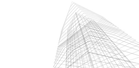 Abstract architectural background 3d illustration