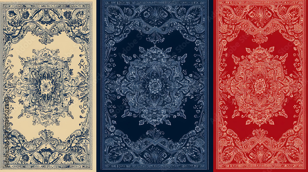 Aufkleber A seamless bandana pattern available in four different color versions