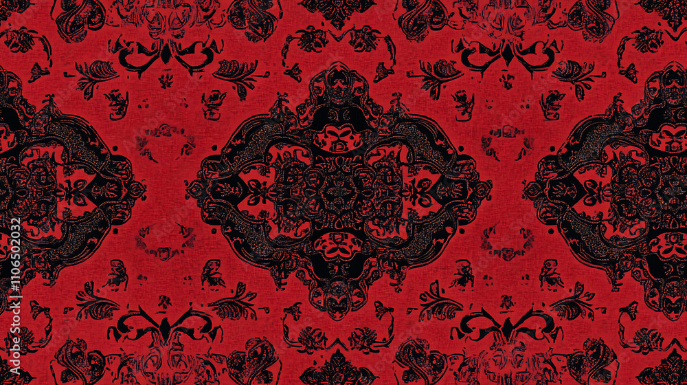 Poster A seamless bandana pattern available in four different color versions