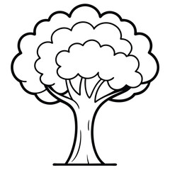tree coloring page, silhouette, vector illustration 