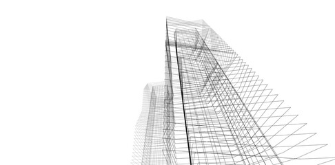 Abstract architectural background 3d illustration