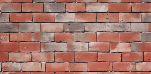 Obraz premium red and gray brick wall texture background, seamless repeating pattern perfect for architectural designs and wallpapers