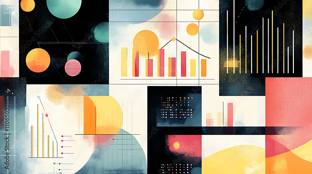 Leinwandbilder Illustration showcasing the analysis of data charts Emphasizing the importance of visual data presentation in strategic decision-making