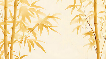 A wallpaper of beige and yellow bamboo trees