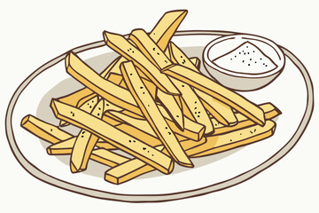 , A view of a french fries vector art illustration 