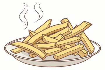 , A view of a french fries vector art illustration 