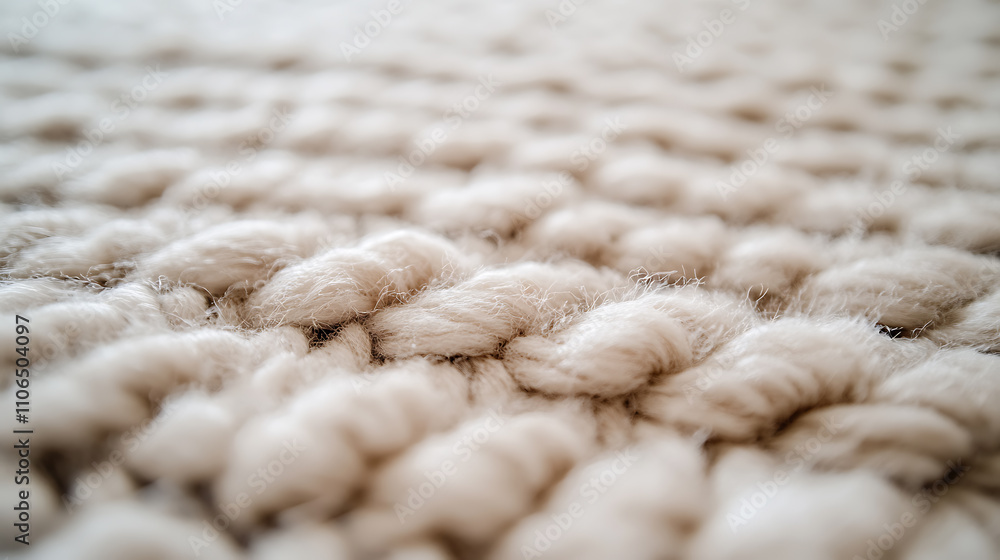Poster close up of monochrome beige or brown carpet texture background from above, texture tight weave carp
