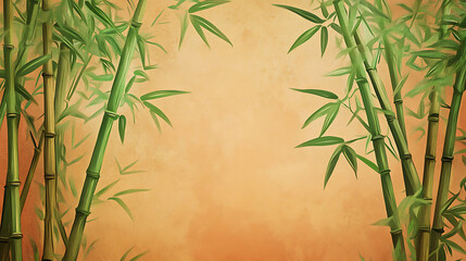 Bamboo trees on a brown background