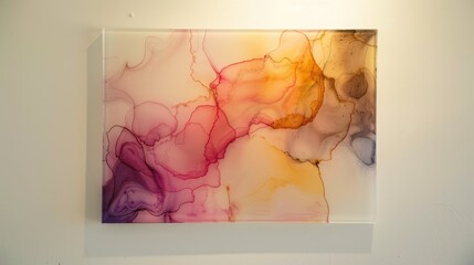 Marble ink abstract art on high-quality paper with ombre alcohol ink pattern.