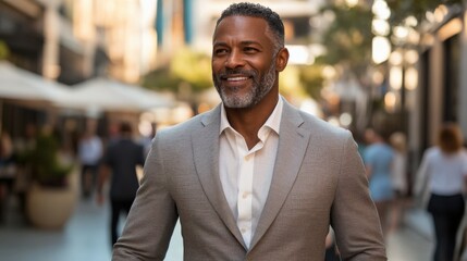Fototapeta premium Confident Businessman Walking in City