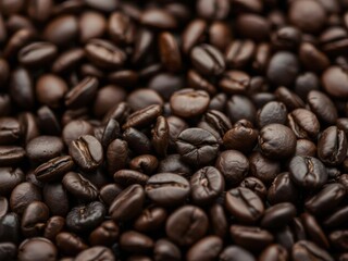 Fototapeta premium A close-up of a pile of aromatic ground coffee, flavor, close-up